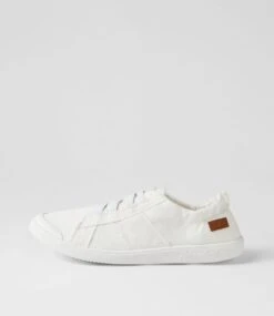 Vex White Petal Linen Sneakers