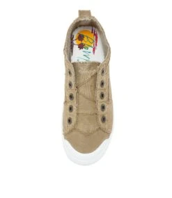Vara Cream Coffee Canvas Sneakers -Lynx Shoes Shop BW10069EMMCA 6