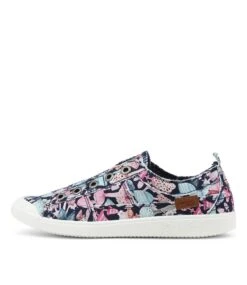 Vara Navy Mushroom Canvas Sneakers