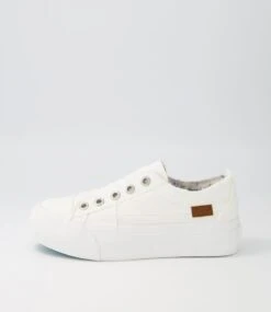 Sadie White Smoked Canvas Sneakers