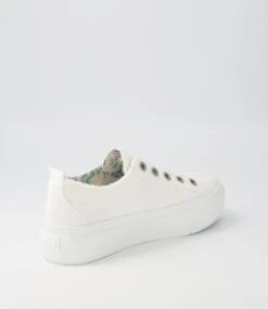 Sadie White Smoked Canvas Sneakers -Lynx Shoes Shop BW10095WW6CA 4