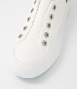 Sadie White Smoked Canvas Sneakers -Lynx Shoes Shop BW10095WW6CA 5