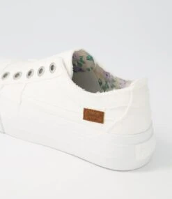 Sadie White Smoked Canvas Sneakers -Lynx Shoes Shop BW10095WW6CA 6
