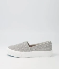 Carter Fog Grey Smoked Canvas Flat Shoes