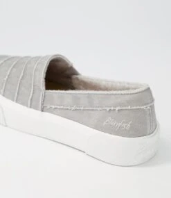 Carter Fog Grey Smoked Canvas Flat Shoes -Lynx Shoes Shop BW10097G6VCA 6