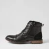 Troy Black Smooth Lace Up Boots -Lynx Shoes Shop C810010BLASM 2