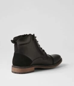 Troy Black Smooth Lace Up Boots -Lynx Shoes Shop C810010BLASM 4
