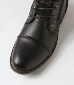 Troy Black Smooth Lace Up Boots -Lynx Shoes Shop C810010BLASM 5