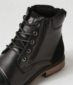 Troy Black Smooth Lace Up Boots -Lynx Shoes Shop C810010BLASM 6