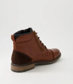 Troy Cognac Lace Up Boots -Lynx Shoes Shop C810010T07SM 4