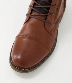 Troy Cognac Lace Up Boots -Lynx Shoes Shop C810010T07SM 5