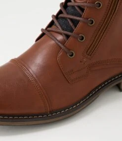 Troy Cognac Lace Up Boots -Lynx Shoes Shop C810010T07SM 6