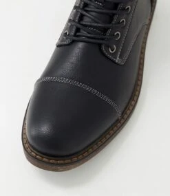 Crave Black Lace Up Boots -Lynx Shoes Shop C810012BLASM 5