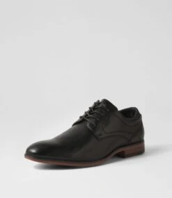 Daryn Black Smooth Lace Up Flats -Lynx Shoes Shop C810027BLASM 3