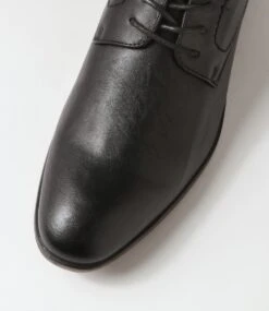 Daryn Black Smooth Lace Up Flats -Lynx Shoes Shop C810027BLASM 5