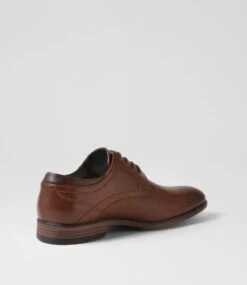 Daryn Cognac Smooth Lace Up Flats -Lynx Shoes Shop C810027T07SM 4