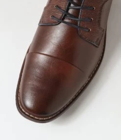 Cory Brown Smooth Lace Up Flats -Lynx Shoes Shop C810028BROSM 5