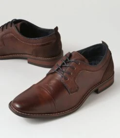 Cory Brown Smooth Lace Up Flats -Lynx Shoes Shop C810028BROSM 6