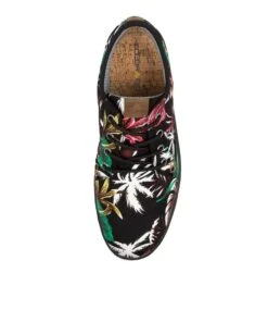 Albatross Black Floral Print Canvas Sneakers -Lynx Shoes Shop CF10090BMSCA 6