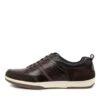 Victor Dk Brown Pull Up Leather Sneakers