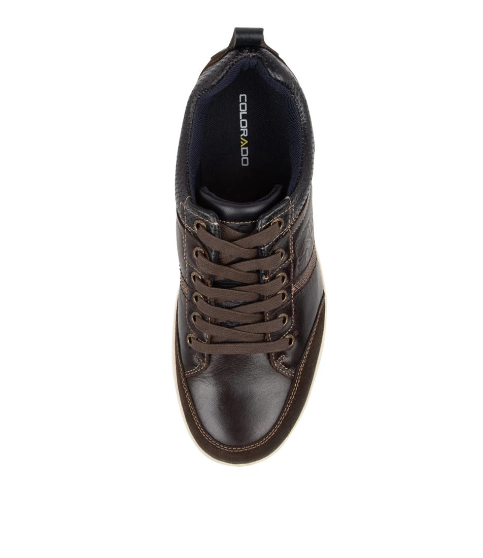 Victor Dk Brown Pull Up Leather Sneakers 7 Victor Dk Brown Pull Up Leather Sneakers - Image 5