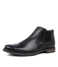Mills Black Leather Ankle Boots 8 Mills Black Leather Ankle Boots -Lynx Shoes Shop CF10132BLALE 2