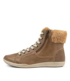 Mathis Lt Taupe Leather Ankle Boots