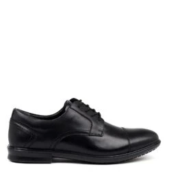Paul Black Leather Flat Shoes -Lynx Shoes Shop CF10434BLALE 5