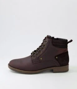 Liam Mocca Crazyhorse Leather Lace Up Boots