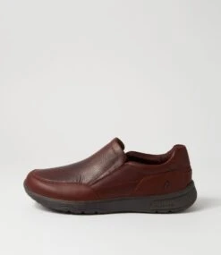Steel Dark Brown Tumble Leather Flat Shoes