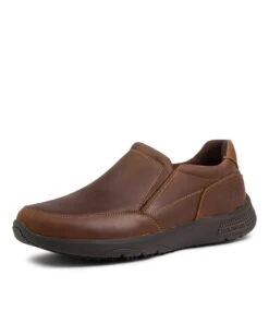 Steel Dark Brown Leather Slip Ons -Lynx Shoes Shop CF10754E25QB 2