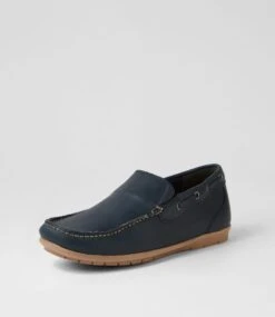 Jonte Blue Leather Flat Shoes -Lynx Shoes Shop CF10825BLULE 3