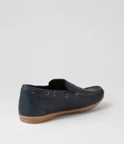Jonte Blue Leather Flat Shoes -Lynx Shoes Shop CF10825BLULE 4