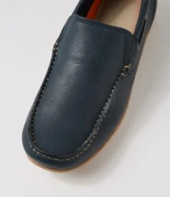 Jonte Blue Leather Flat Shoes -Lynx Shoes Shop CF10825BLULE 5