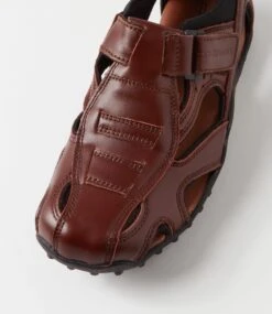 Grande Dark Brown Pull Up Leather Sandals -Lynx Shoes Shop CF10854E255Y 5
