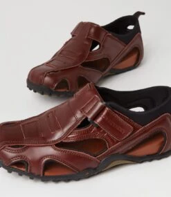 Grande Dark Brown Pull Up Leather Sandals -Lynx Shoes Shop CF10854E255Y 6