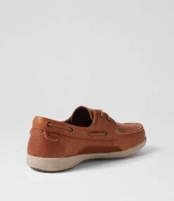 Askit Cognac Tumble Leather Boat Shoes -Lynx Shoes Shop CF10919T07DL 4