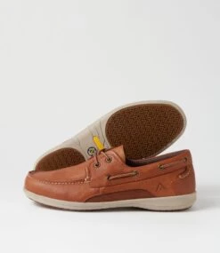 Askit Cognac Tumble Leather Boat Shoes -Lynx Shoes Shop CF10919T07DL 6