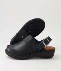 Niliya Black Leather Clogs -Lynx Shoes Shop CF11088BLALE 6
