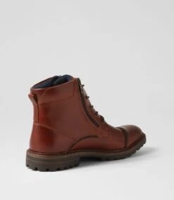 Gasp Cognac Pull Up Leather Lace Up Boots -Lynx Shoes Shop CF11093T075Y 4