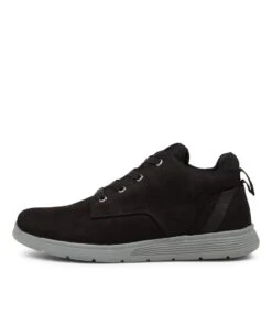 Yrmate Black Leather Lace-up Sneakers
