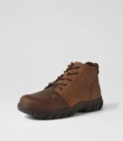 Panama Dark Brown Nubuck Lace Up Boots -Lynx Shoes Shop CF11507E25AG 3