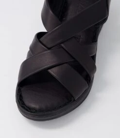 Jitare Black Leather Sandals -Lynx Shoes Shop CF11555B75LE 5