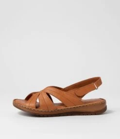 Kaif Tan Leather Sandals