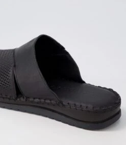 Krisaf Black Leather Mules -Lynx Shoes Shop CF11560BLALE 6