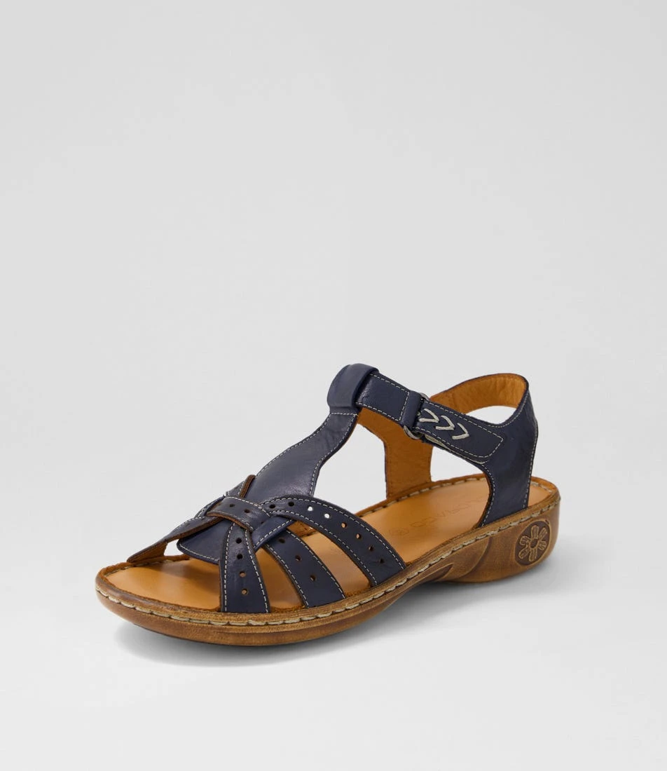 Udomer Navy Leather Sandals 4 Udomer Navy Leather Sandals - Image 2