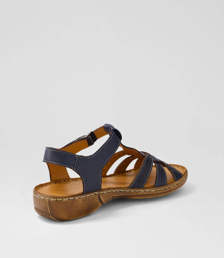 Udomer Navy Leather Sandals 5 Udomer Navy Leather Sandals - Image 3