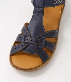 Udomer Navy Leather Sandals 10 Udomer Navy Leather Sandals -Lynx Shoes Shop CF11570DBYLE 5