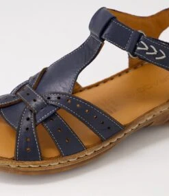 Udomer Navy Leather Sandals 11 Udomer Navy Leather Sandals -Lynx Shoes Shop CF11570DBYLE 6