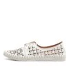 Vouse White Leather Lace Up Flats -Lynx Shoes Shop CF11575WHILE 4